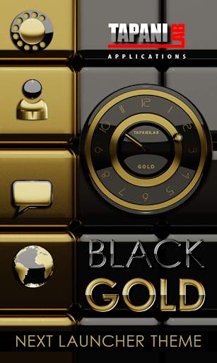 Next Launcher Theme black gold screenshot 1