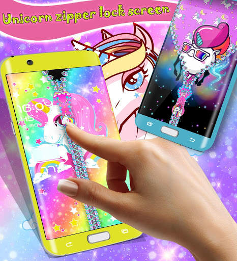 Unicorn zipper lock screen screenshot 1