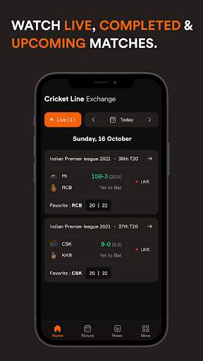 Cricket line Exchange LiveLine screenshot 2