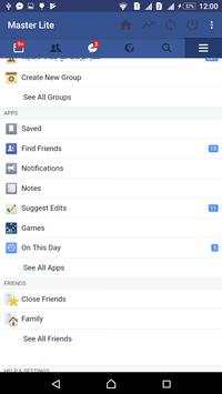 Master Lite for Facebook screenshot 3