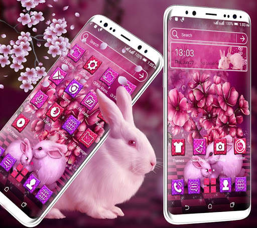 Pink Bunny Launcher Theme screenshot 2