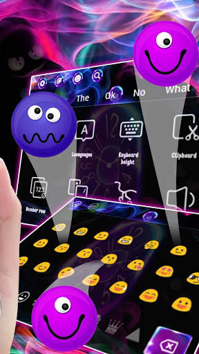 Mystery Neon Clock Keyboard Theme screenshot 3