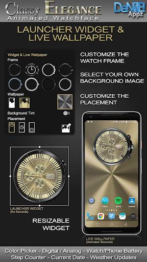 Classy Elegance HD WatchFace Widget Live Wallpaper screenshot 2