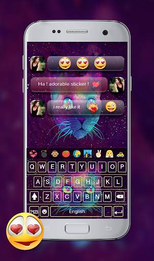 Galaxy Kitty GO Keyboard Theme screenshot 4