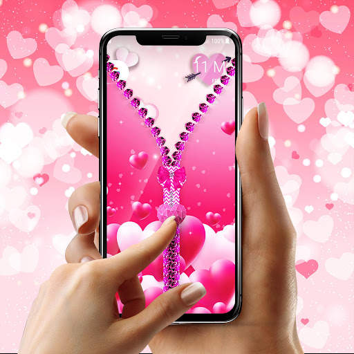 Love zipper lock screen screenshot 4