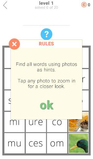 1 Pic 1 Clue: Word Search Game screenshot 3