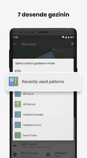FieldBee traktör GPS navigasyon screenshot 2