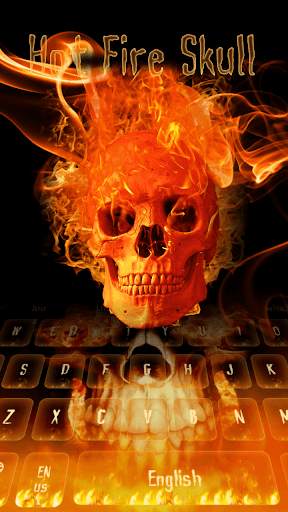 Hot Fire Skull Keyboard Theme screenshot 3