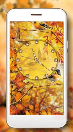 Autumn Birds Clock Live Wallpaper screenshot 7