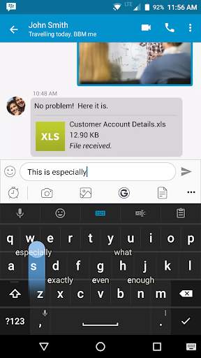 BlackBerry Keyboard screenshot 1