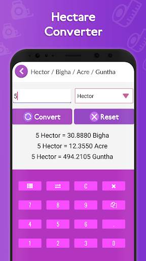 Hectare, Acre , Bigha , Guntha Converter screenshot 1