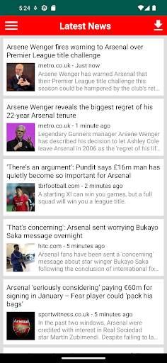 Arsenal Latest News 24/7 1 تصوير الشاشة