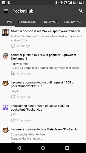 PocketHub for GitHub screenshot 2