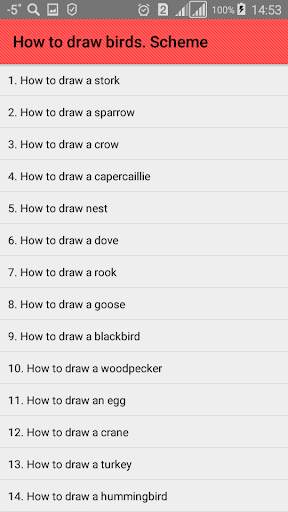 How to draw birds. Scheme screenshot 1