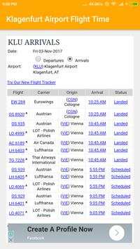 Klagenfurt Airport Flight Time screenshot 2