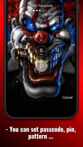 Scary Clown Lock Screen & Wallpapers 2 تصوير الشاشة