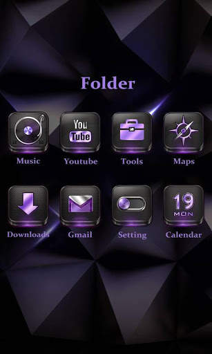 Black Purple GO Launcher Theme screenshot 4