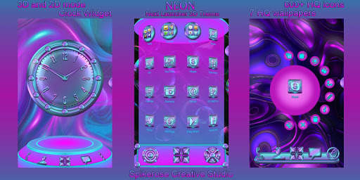 Neon 3D Next Launcher theme screenshot 1
