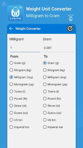 Gram , Kg ,Tons, Milli gram : Weight Convertor screenshot 3