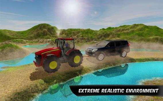 Hard Tractor Driving Tow Chained Car 3d free game screenshot 1
