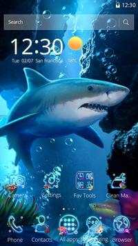 3D Blue Shark Parallax Theme screenshot 4
