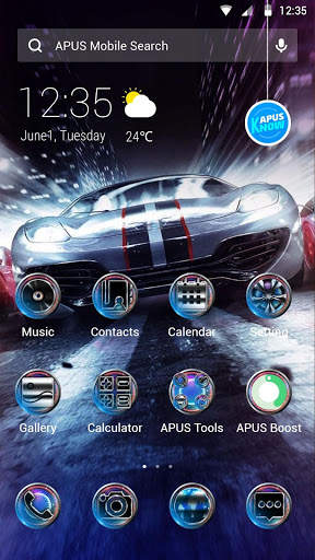Blue Racing Speed Car - APUS launcher theme screenshot 2