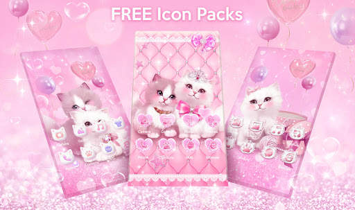 Pink Cute Cats Theme screenshot 2