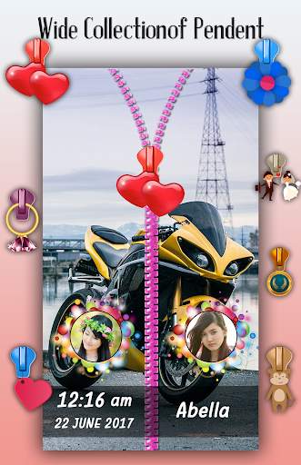 Bike Zipper Lock Screen 5 تصوير الشاشة