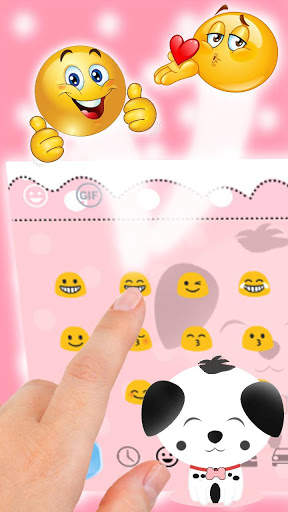 Cute Pink Puppy Emoji Keyboard screenshot 4