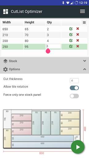 CutList Optimizer screenshot 1
