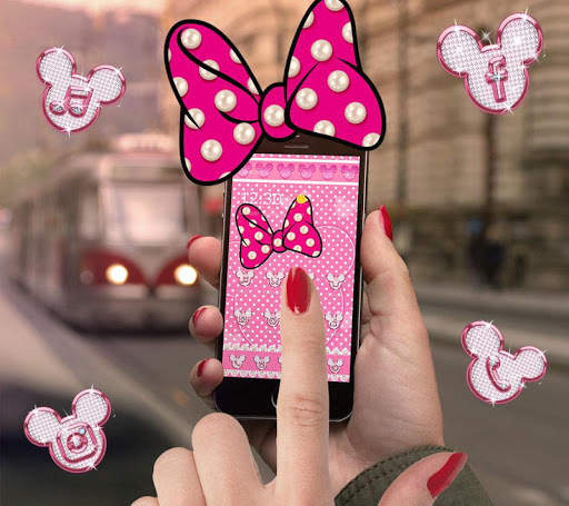 Pink Diamond Minny Bowknot Theme screenshot 1
