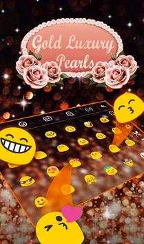 Luxury Gold Rose Pearl Keyboard Theme screenshot 4