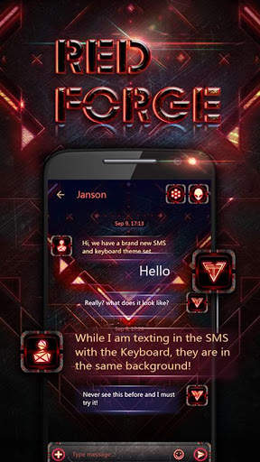 GO SMS PRO RED FORGE THEME screenshot 1