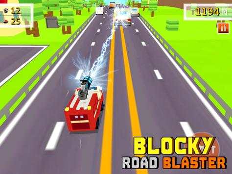 Blocky Road Blaster - Gun Race screenshot 8