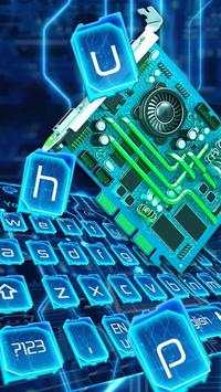 Blue Electric Circuit Keyboard Theme screenshot 1