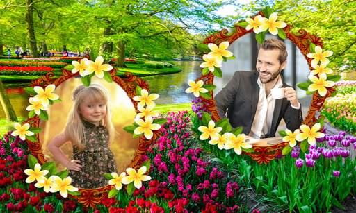 Beautiful Garden Dual Photo Frame Application screenshot 1