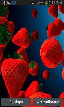 Red Strawberry Live Wallpaper 3 تصوير الشاشة