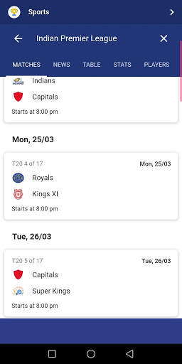 IPL 2019 IPL news. IPL table IPL game Status  2019 screenshot 3