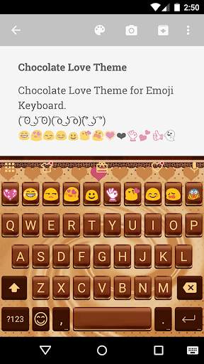 Chocolate Love Emoji Keyboard screenshot 1