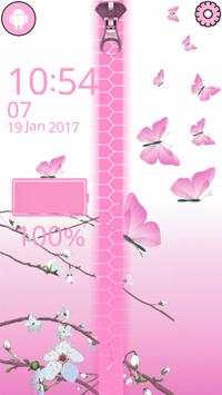 Butterfly Zipper Lock Screen screenshot 1