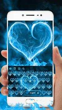 Blue Love Flame Keyboard Theme screenshot 2