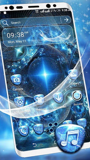 Blue Fractal Art Theme screenshot 1