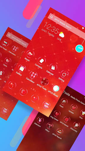 Red heart lovely-APUS Launcher free fashion theme screenshot 4