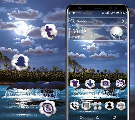 Whale Moon Launcher Theme 1 تصوير الشاشة