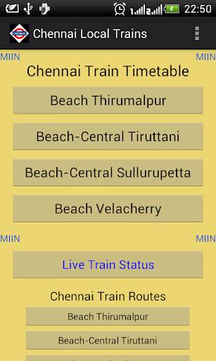 Chennai Local Train Timetable screenshot 1