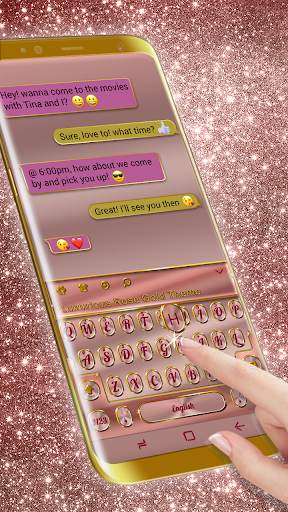 Luxurious Rose & Gold Keyboard Theme स्क्रीनशॉट 2
