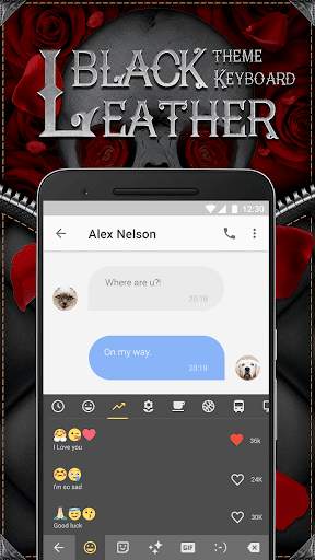 Black&Red Skull Flower Keyboard Theme for Snapchat screenshot 3