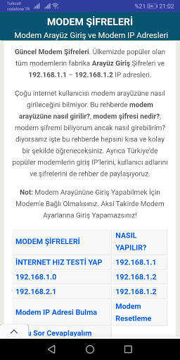 192.168.1.1 - 192.168.l.l Giriş / Login Admin WiFi screenshot 2