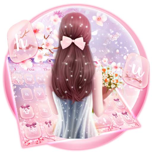 Cute Pink Princess Girl Keyboard Theme 10001002