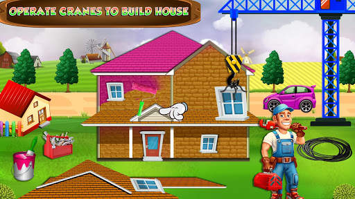 Pink House Construction: Home Builder Games screenshot 2
